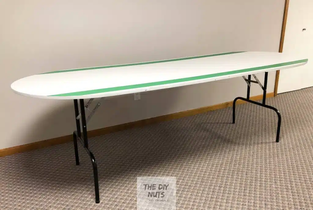 White and green DIY folding table