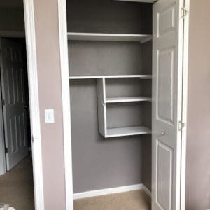 DIY small closet shelves