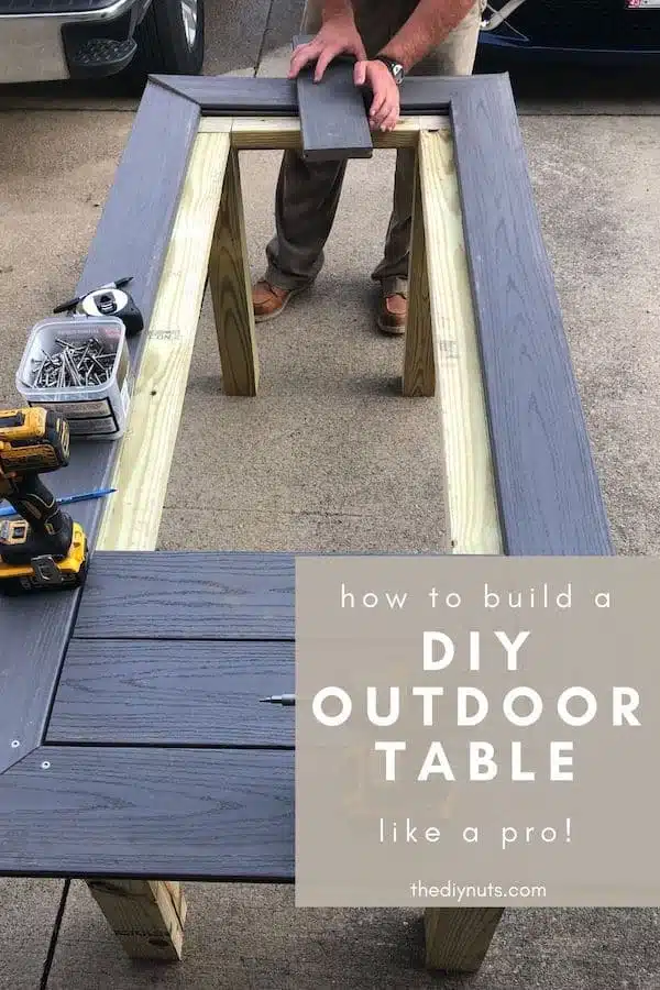 Gray DIY Outdoor Table