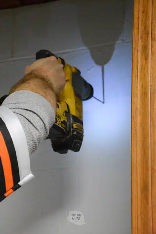 Hammer drill to add closet shelving to cinderblock wall