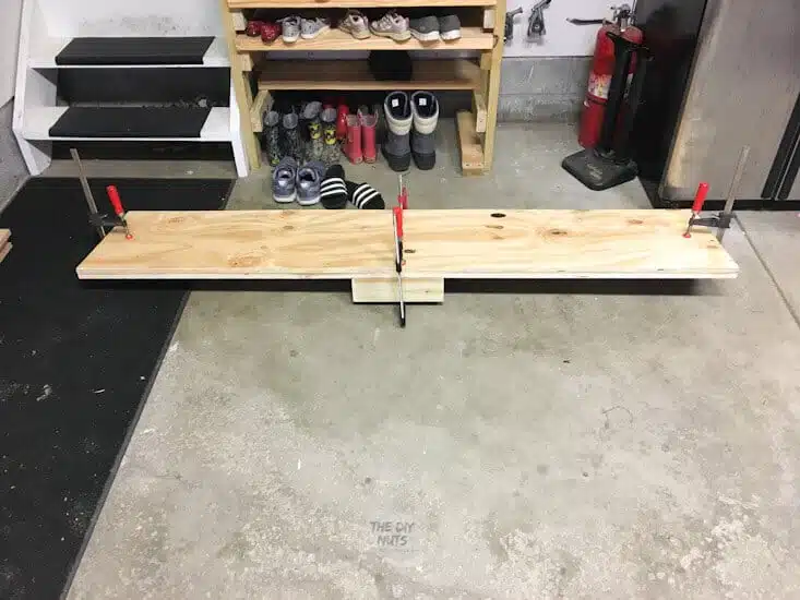 clamped plywood for desk