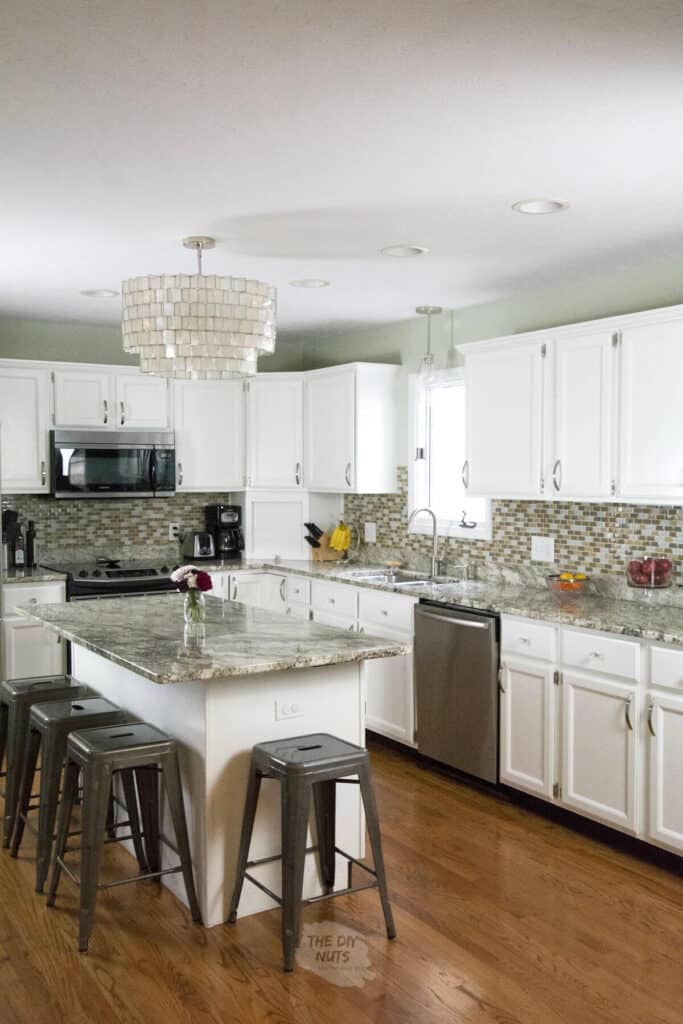 White painted kitchen cabinets