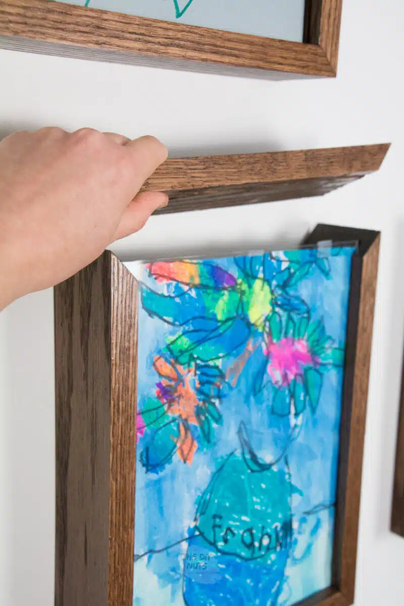 DIY shadow box with removable lid to easily change artwork