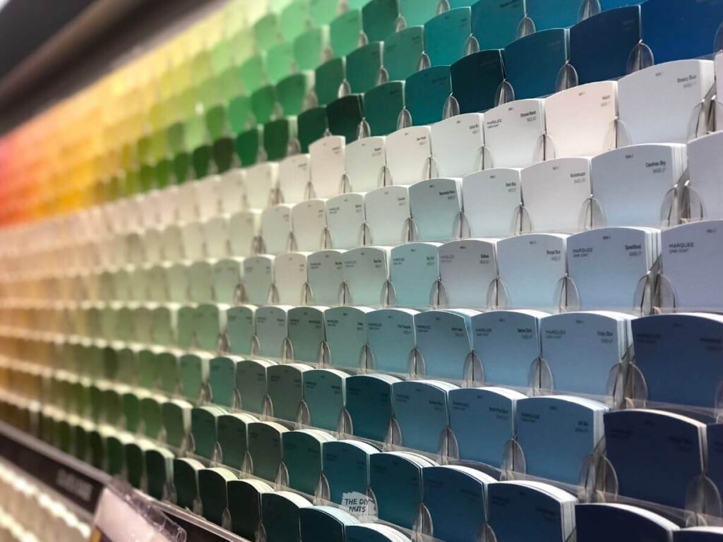 paint samples used when doing DIY home painting projects