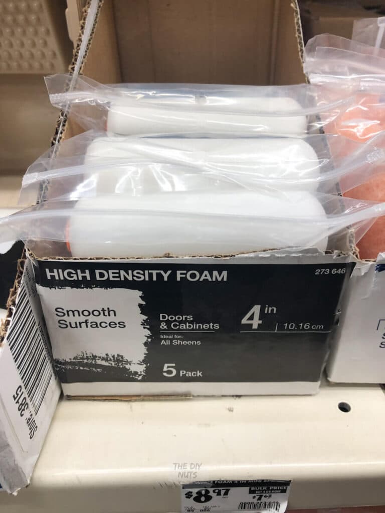 small foam paint rollers from Home Depot
