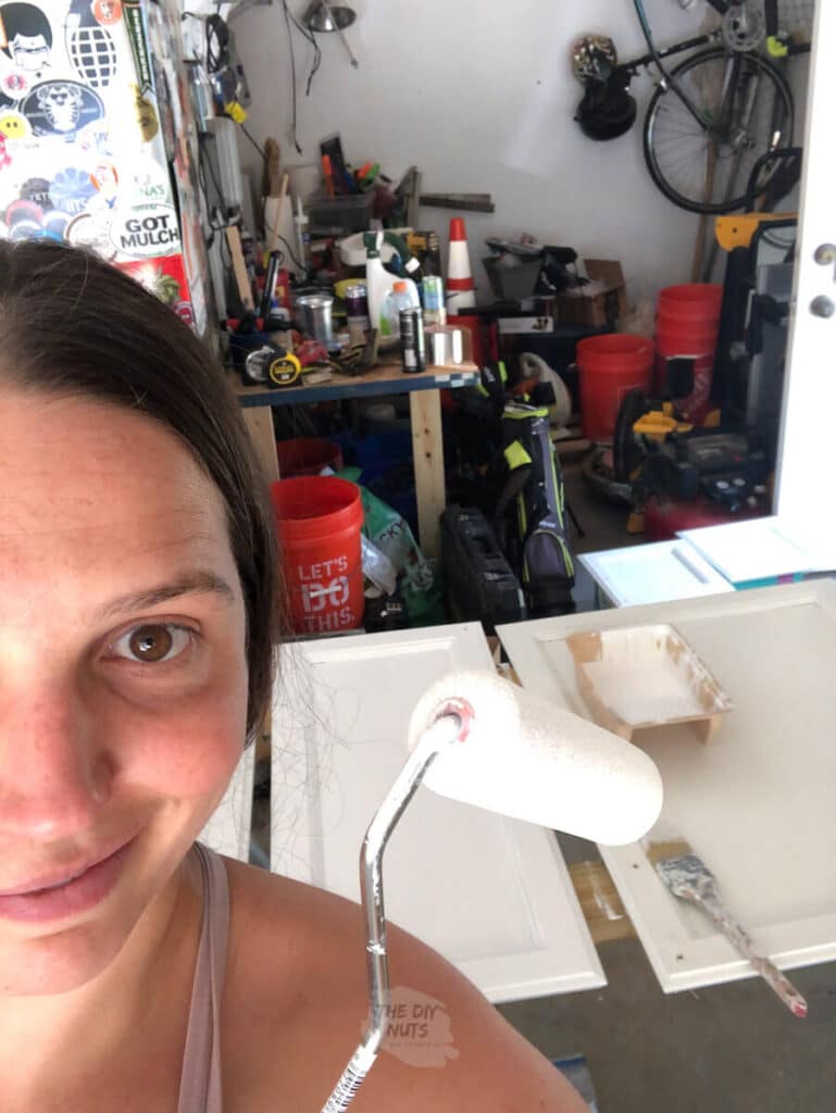 Erin from the DIY nuts painting cabinets white