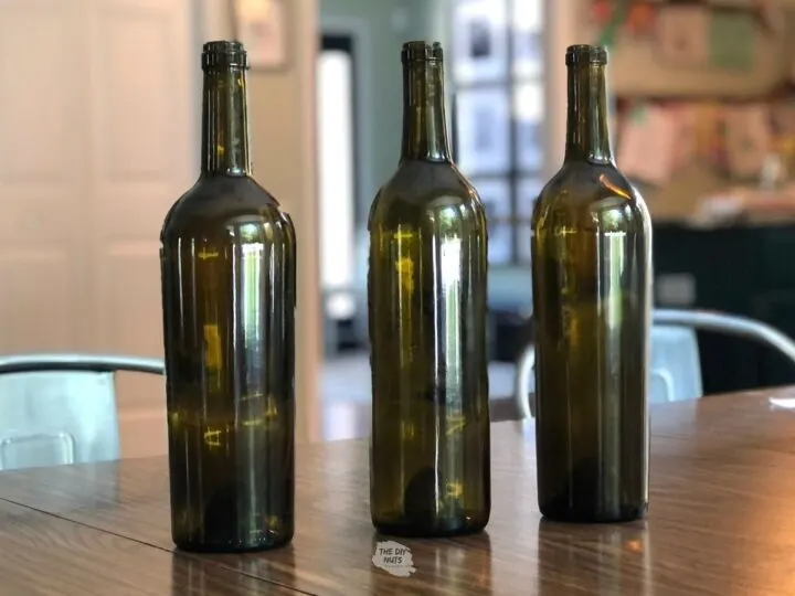 wine bottles with stickers or labels removed