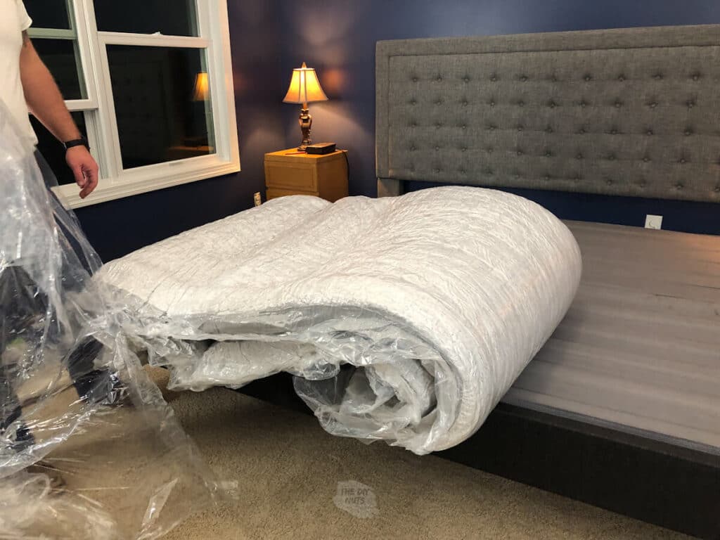 unrolling the Casper mattress