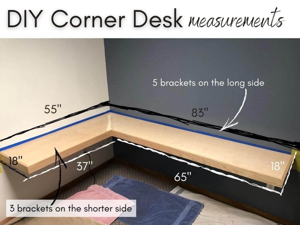 Wooden corner desk with DIY corner desk measurement with wood dimensions