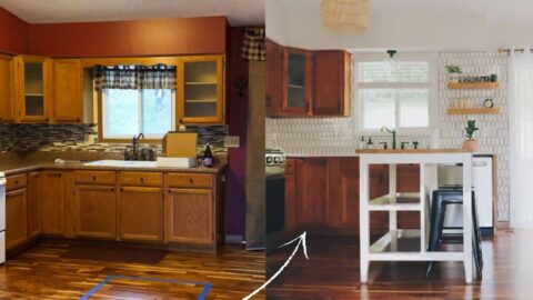 before oak kitchen cabinets and after with modern ideas.