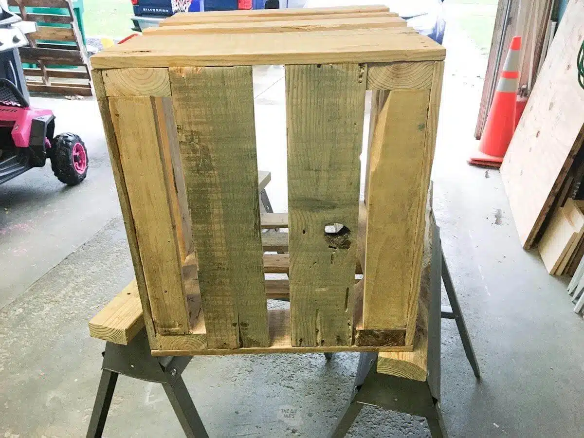 DIY crate made before stain.