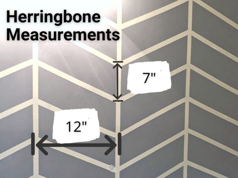 How To Paint A DIY Herringbone Bathroom Accent Wall Pattern - The DIY Nuts