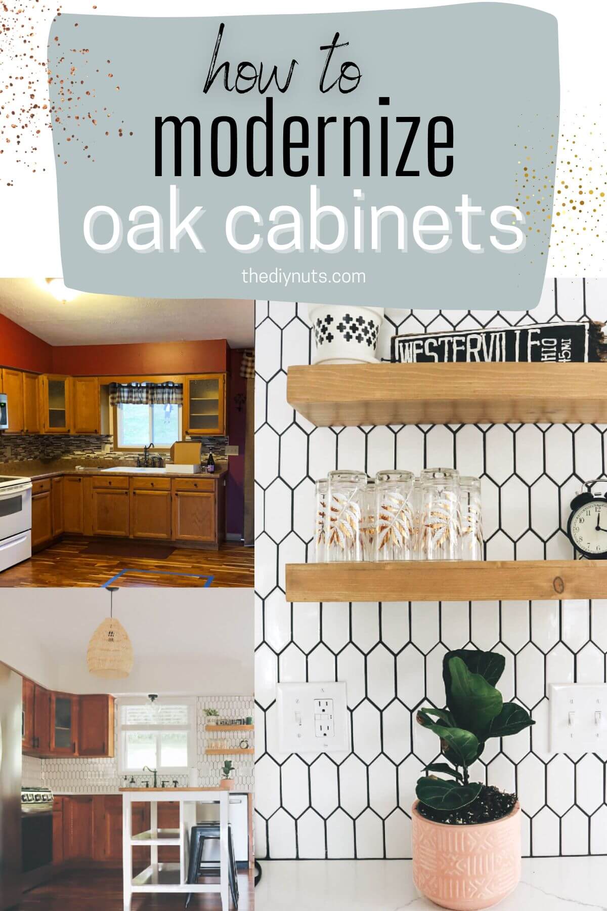 How To Make Oak Kitchen Look Modern (without painting) The