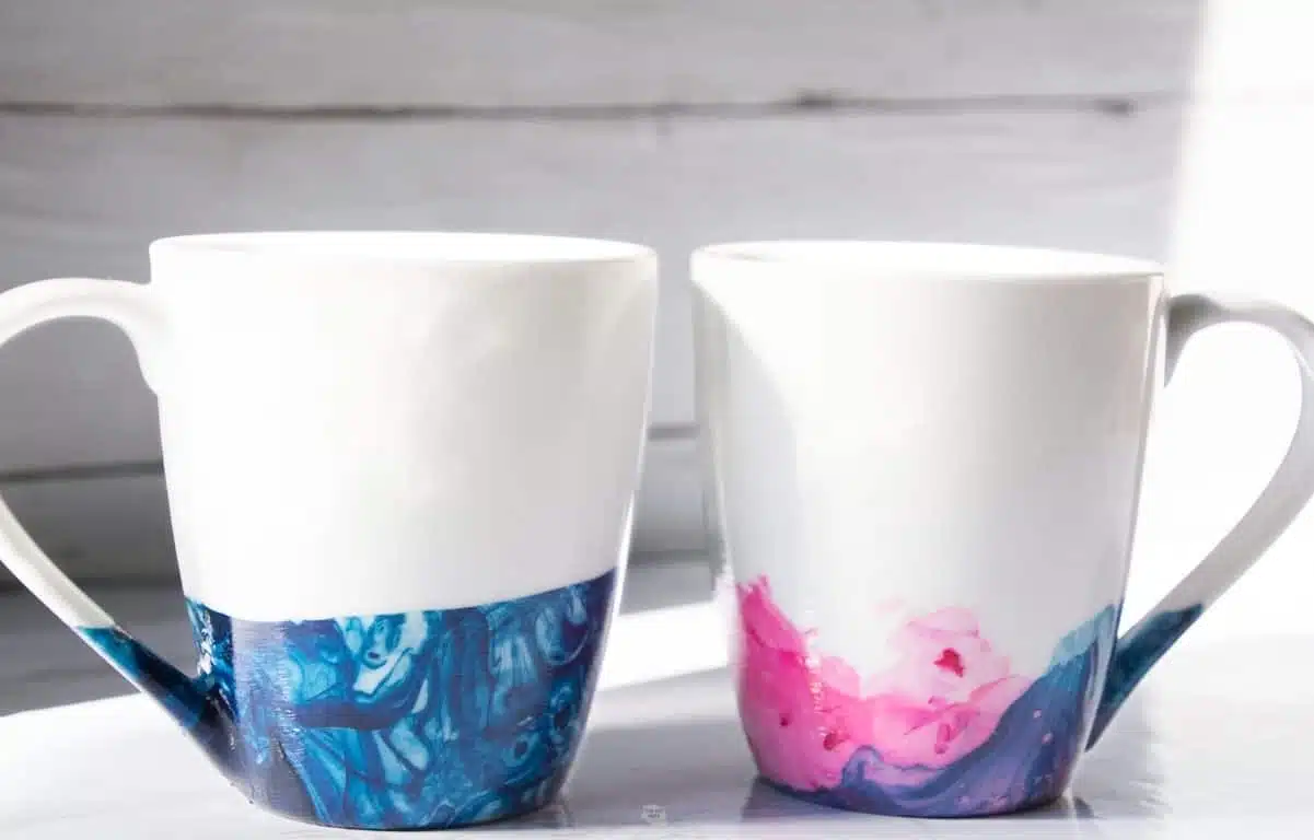 How to Marble with Nail Polish - Upcycled Mug Craft