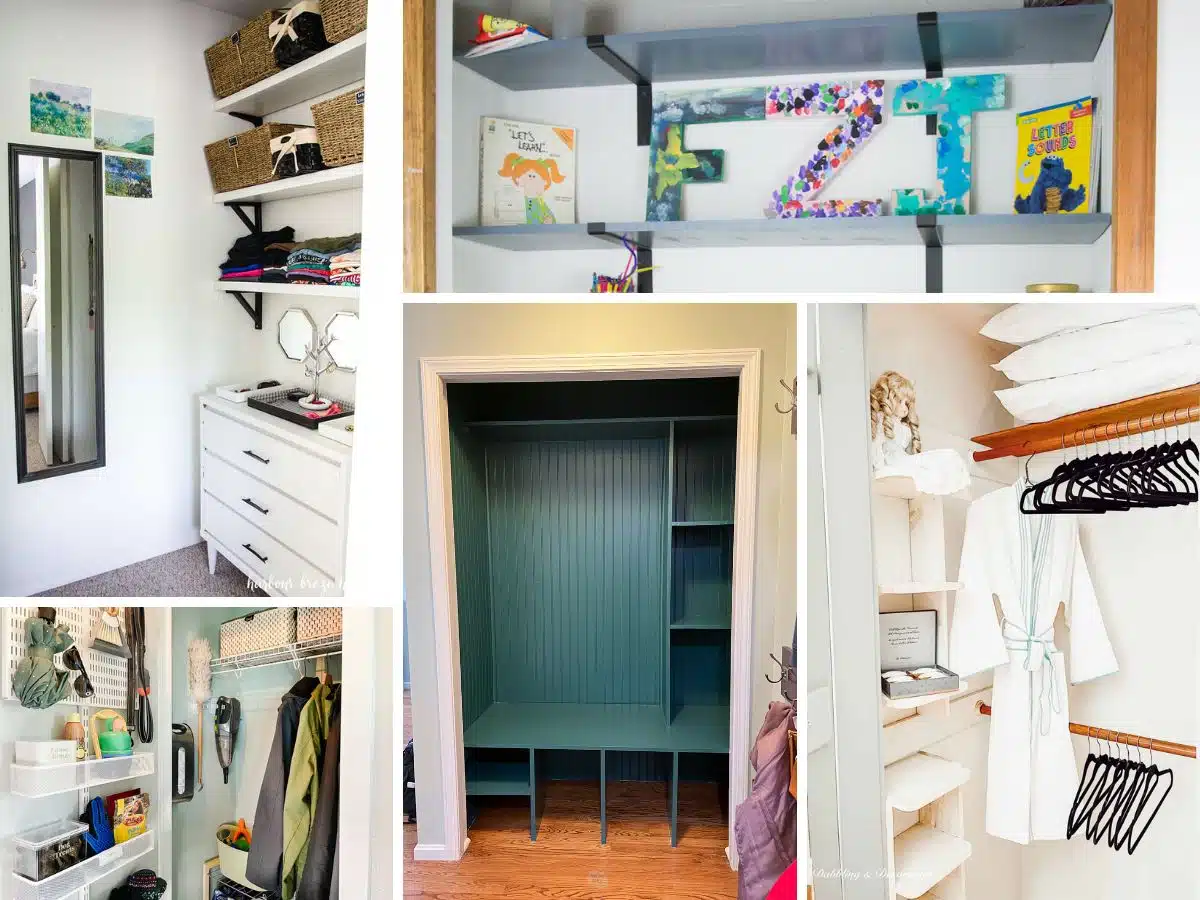 5 different small closet shelving ideas.