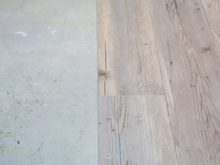 wood peel and stick flooring on concrete.