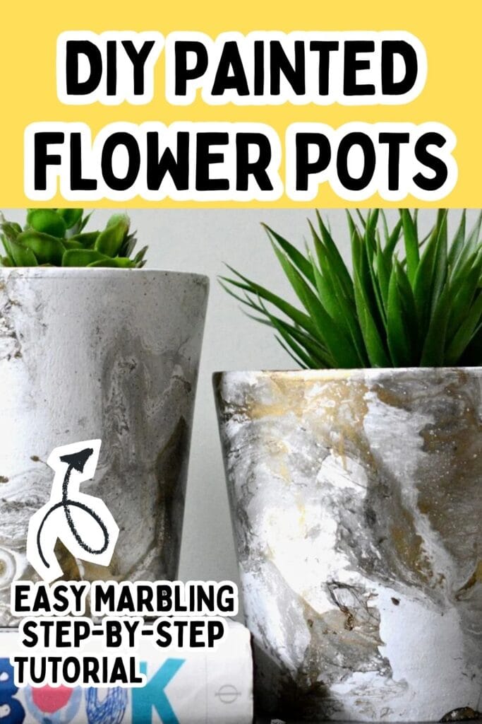 marble painted flower pots with text diy painted flower pots.